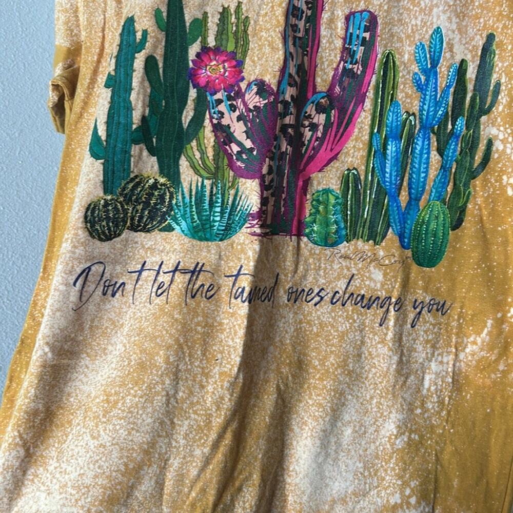 NWT Boutique Cactus Rose Splatter T-shirt “Don’t let the tamed ones change you” - Picture 3 of 5